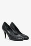 Pre-loved Chanel™ Black Quilted Leather Round Toe Heels Size 38C
