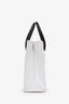 Moschino White Leather Logo Mini Shopper Tote Bag with Strap