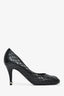 Pre-loved Chanel™ Black Quilted Leather Round Toe Heels Size 38C
