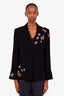 Cinq A Sept Black Butterfly-Patch Embellished Blazer Size 8