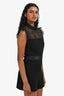 Maje Black Lace Trimmed Romper Size 36