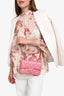 Pre-loved Chanel™ 2023 Light Pink Quilted Lambskin Mini Crystal Top Handle Rectangular Flap
