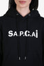A.P.C x Sacai Black Cotton 'Taiyo' Logo Hoodie Size XXS