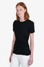 Rick Owens SS 2025 Black Cotton 'Temple' Gathered T-Shirt Size S