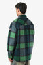 Moncler Grenoble Green/Blue Check Wool 'Waier' Shirt Jacket Size 3 Mens