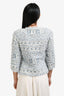 Pre-loved Chanel™ Blue Ribbon Boucle Buttoned Jacket Size 34