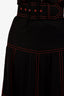 Gucci Black/Red Contrast Stitch Tiered Skirt with Belt Size 38