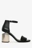 Alexander Wang Black Leather Silver Heel Abby Sandals Size 36
