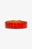 Hermès 2011 Red Crocodile Porosus Hammered H Buckle Belt Size 90