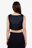 Miu Miu Navy Ruffle-detail Cropped Tank Top Size 40