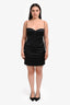 Roberto Cavalli Black Satin Mini Dress Size 46
