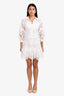 Cara Cara White Cotton Embroidered LS Midi Dress Size XS