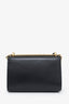 Gucci Black Leather Strawberry Embellished Shoulder Bag