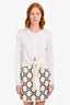Dolce & Gabbana White Silk Front Tie Long Sleeve Cardigan Size 46