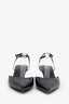 Celine Black Leather Pointed Toe Kitten Heels Size 36.5
