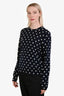 Comme des Garcons Navy/White Wool Polka Dot Sweater Size L