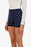 Miu Miu Blue Star Pattern Knit Shorts Size 40