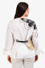 Hermès White/Black Cotton Cliquetis Tattoo Aquarelle Long Sleeve Top Size 40