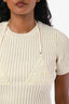 Jacquemus Cream Beige Ribbed La Maille Bikini Top Size 34