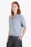 Lisa Yang Grey Brushed Cashmere Short Sleeve Polo Sweater Size 2