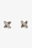 David Yurman 14K Gold and Sterling Silver Diamond X Collection Stud Earrings