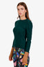 JW Anderson Green Wool Ribbed Contrast Sleeve Sweater Size S