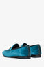 Gucci Turquoise Velvet Jordaan Loafers Size 36