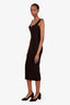 Alex Perry Black Sweetheart Neck Midi Dress Estimated Size 4