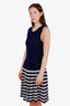 Pre-loved Chanel™ Blue/White Striped Knit Dress Size 40