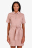 Hermès Pink Belted Short Sleeve Dress Size 38