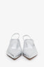 Dries Van Noten Silver Metallic Leather Slingback Sandals Size 39.5