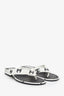 Pre-loved Chanel™ Black/White Interlocking CC Logo Flip Flops Size 35.5