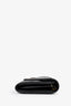 Saint Laurent Black Grained Leather Cassandre Logo Wallet on Chain