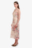 Zimmermann Cream Multicolour Floral Cotton Eyelet Spaghetti Strap Midi Dress Size 1
