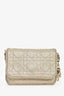 Mini sac bandoulière Christian Dior 2009 en agneau Cannage champagne (en l’état)