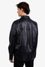 Gucci Black Leather Button-Up Shirt Jacket Size 50 Men's