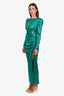 Alessandra Rich Green Silk Long Dress Estimated Size S