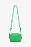 Bottega Veneta Green Leather Intrecciato Mini Loop Crossbody Bag