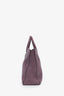 Burberry Purple Grained Leather Tote Bag With Strap