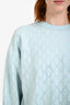 Gucci Blue Cotton GG Crystal Long Sleeve Crewneck Top Size S