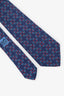 Hermès Dark Blue/Red Pattern Silk Tie