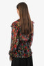 Dolce & Gabbana Black/Multi Silk Floral Print Ruffle Blouse Size 44