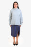 Acne Studios Blue/Black Striped Midi Skirt Size L