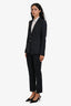 D&G Navy Blue Pinstripe Wool Contrast Stitch Blazer Size 38 and Trouser Suit Set Size 40
