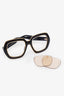Gucci Black/Gold Interlocking G Logo Square Sunglasses