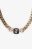 Pre-loved Chanel™ 22B Gold Tone Square CC Logo Chain Choker