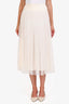 Christian Dior White Polka Dot Tulle Midi Skirt Size 2