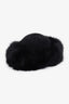 Vintage Black Fox Fur Suede Hat