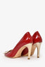Roger Vivier Red Patent Leather Gold Buckle Heels Size 36.5