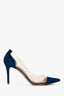 Gianvito Rossi Navy Suede Plexi Pumps Size 37